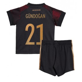Virallinen pelipaita Saksa Ilkay Gundogan 21 Vieras World Cup 2022 Lyhythihainen - Lasten ( + Lyhyet housut )